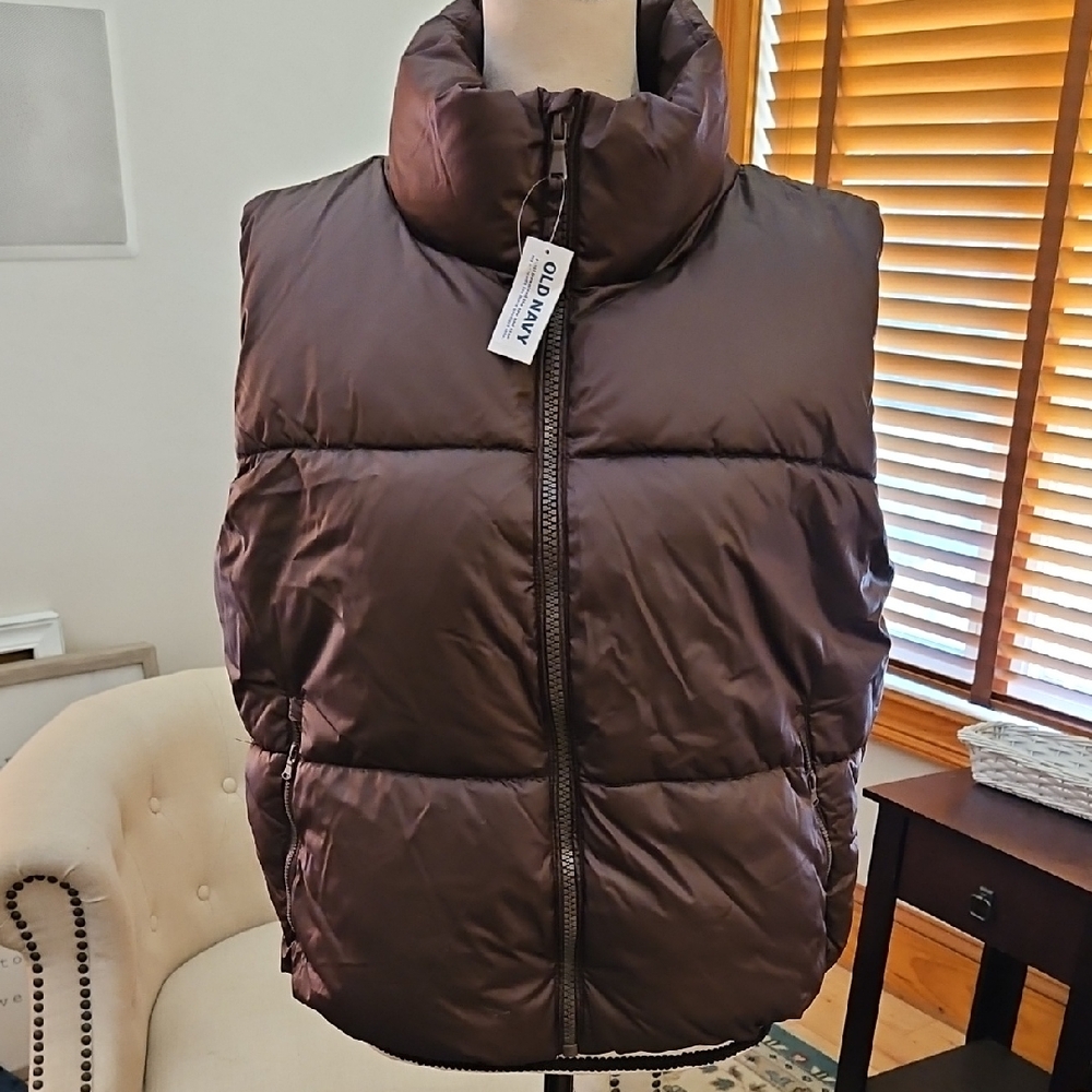 Old Navy Chocolate Puffer Vest